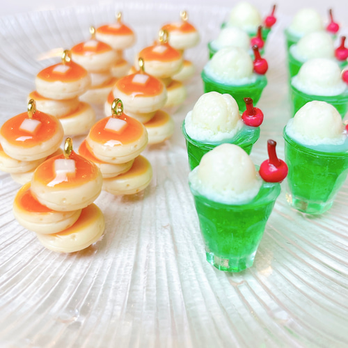 リニューアル】メロンソーダとホットケーキのピアス イヤリング ピアス
