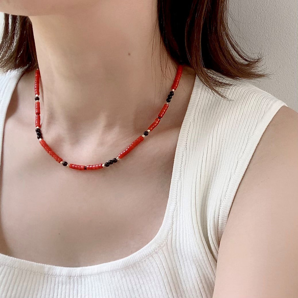 珊瑚ホワイトパールネックレス 約45cm クリスタル留め具 珊瑚ホワイトパールネックレス 約45cm クリスタル留め具