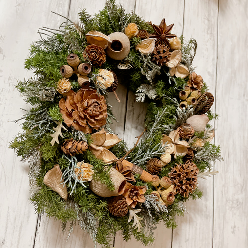 クリスマスリース 直径25cm プリザーブドフラワー MUM FLOWERS 通販