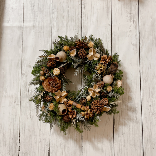 クリスマスリース 直径25cm プリザーブドフラワー MUM FLOWERS 通販