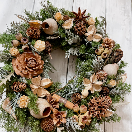 クリスマスリース 直径25cm プリザーブドフラワー MUM FLOWERS 通販