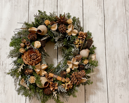 MUNSELL FLOWER クリスマスリース クリスマスリース 直径25cm プリザーブドフラワー MUM FLOWERS 通販