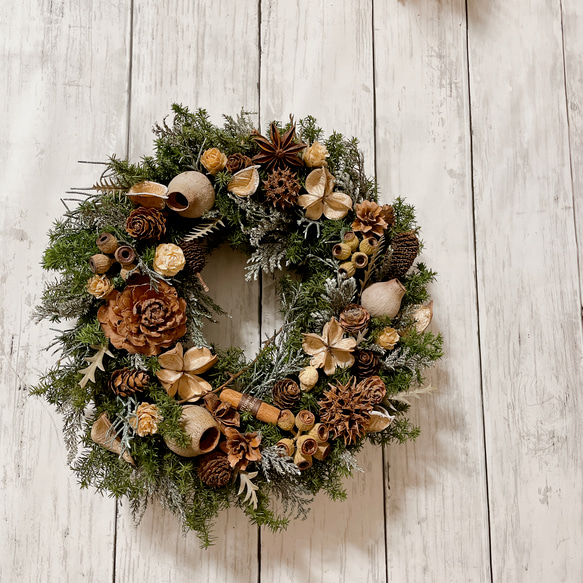 クリスマスリース 直径25cm プリザーブドフラワー MUM FLOWERS 通販