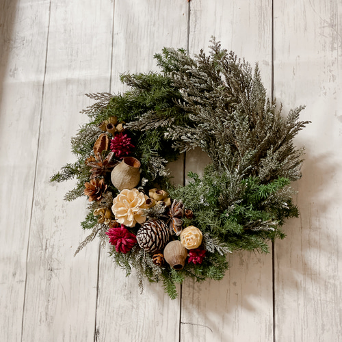 クリスマスリース 直径25cm プリザーブドフラワー MUM FLOWERS 通販