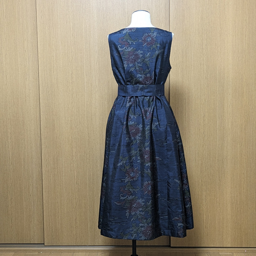 SOLD 着物リメイク ワンピース 大島紬 M〜L ワンピース さらあお