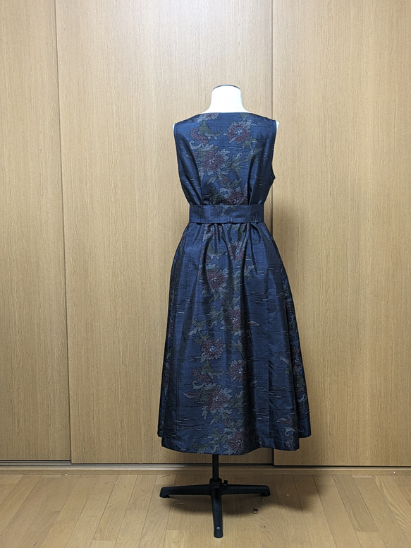 SOLD　着物リメイク　ワンピース　大島紬　M〜L 