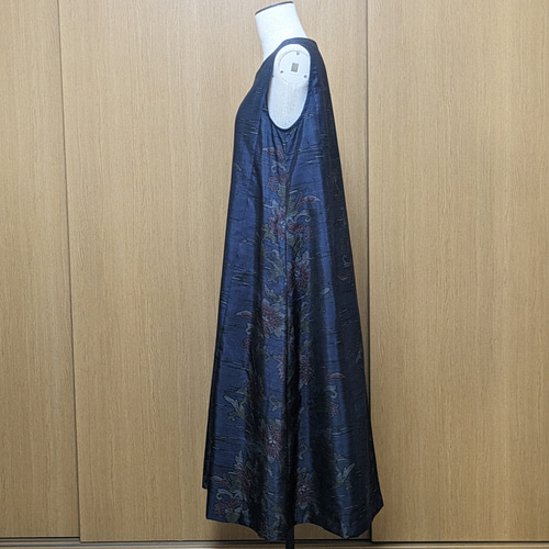 SOLD 着物リメイク ワンピース 大島紬 M〜L ワンピース さらあお