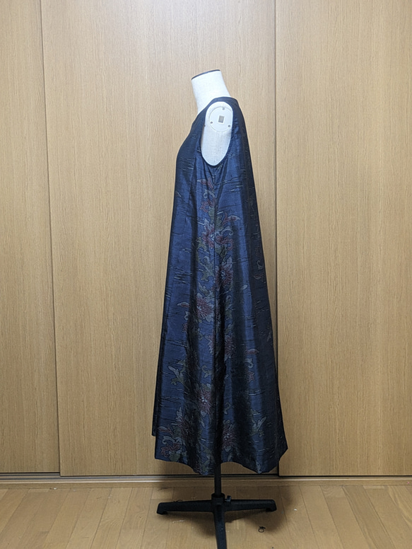 SOLD　着物リメイク　ワンピース　大島紬　M〜L 