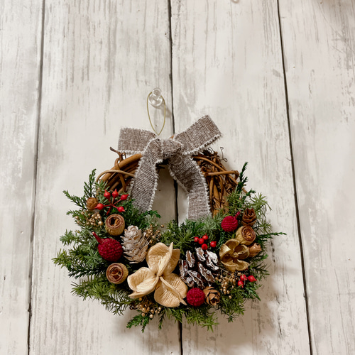 クリスマスリース 直径14cm プリザーブドフラワー MUM FLOWERS 通販