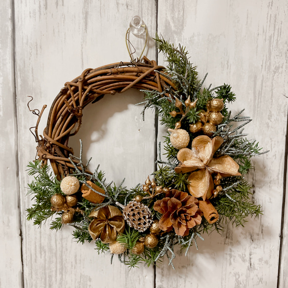 クリスマスリース 直径14cm プリザーブドフラワー MUM FLOWERS 通販