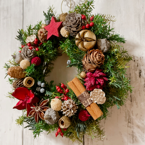 クリスマスリース 直径15cm プリザーブドフラワー MUM FLOWERS 通販
