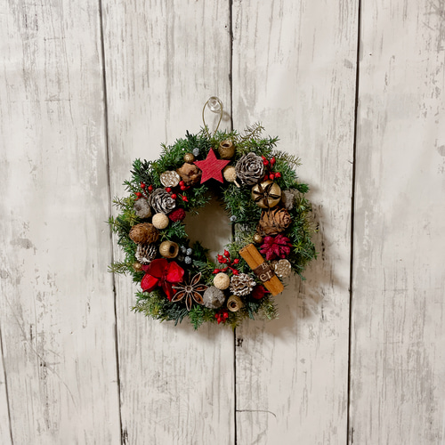 15.クリスマスリース クリスマスリース 直径15cm プリザーブドフラワー MUM FLOWERS