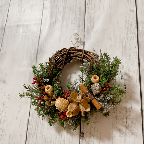 クリスマスリース 直径約14cm プリザーブドフラワー MUM FLOWERS 通販