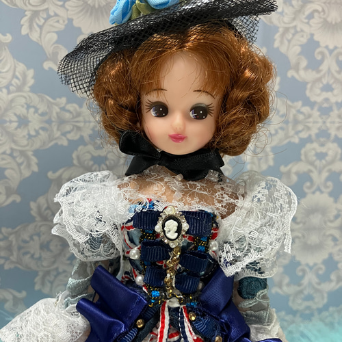 22cmドールドレス セルリアン×紺のローブ・ア・ラ・フランセーズ ローブアラフランセーズ風リカちゃん その他人形 山田奈緒 通販