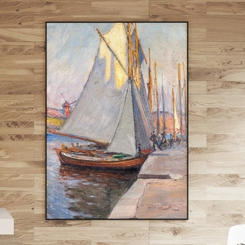 NO.595】船の絵画アートポスター☆海マリン夏インテリア風景絵画