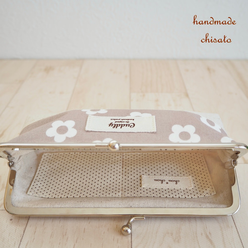 内ポケット付・花柄 がま口ポーチ * ペンケースや小物入れ