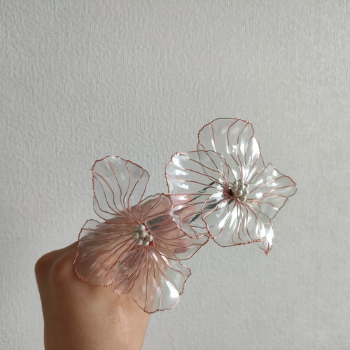 こんそめです♪ピンク系の花かごです♪ディップフラワー(アメリカンフラワー) こんそめです♪ピンク系の花かごです♪ディップフラワー