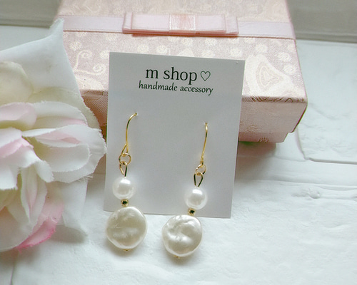 ハンドメイドピアス ピアス（フック・チェーン） m shop 通販