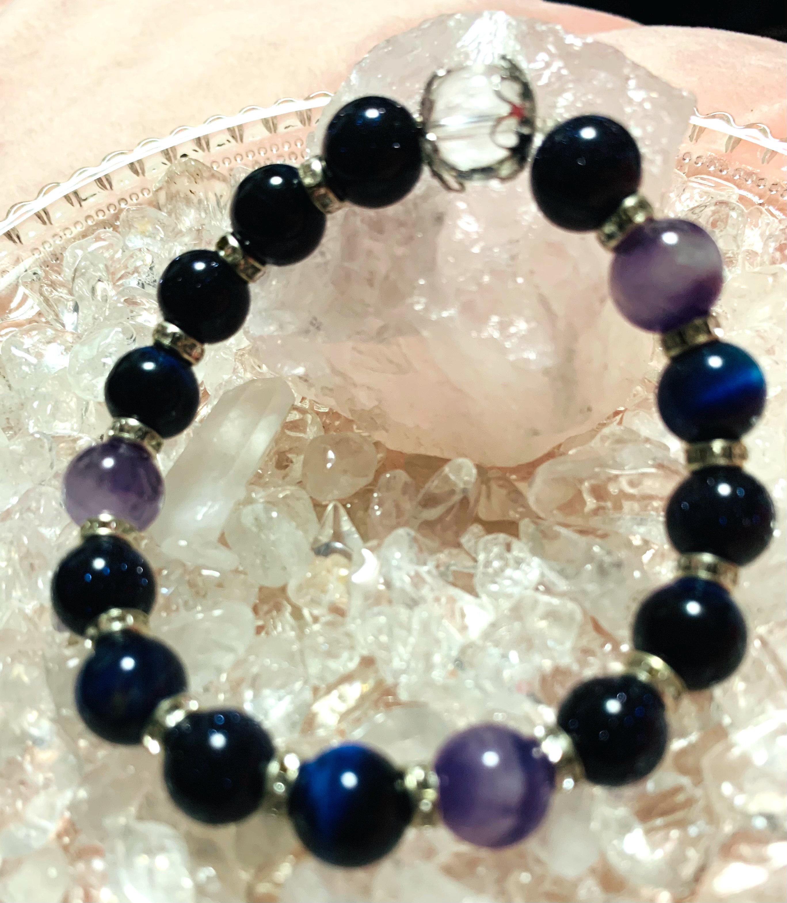 強力⭐︎夫婦愛⭐︎復縁アメジストパワー天然石ストーンブレス（天然石5A使用）〜手首からの魔法〜