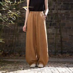 夏新作・レディース綿麻混紡・サンドウォッシュリネンカジュアル