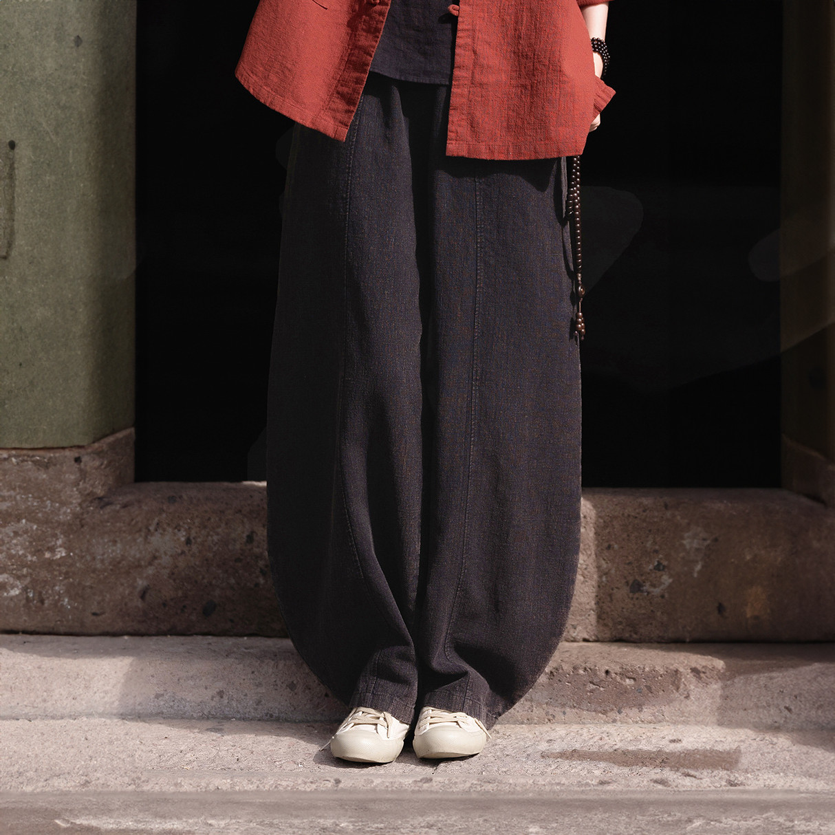 夏新作・レディース綿麻・アジアン風サンドウォッシュ休闲パンツ・禅スタイルランタンパンツ6200