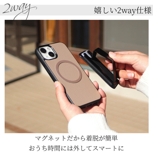 iphone15 ケース レザー マグセーフ 15pro 15promax カード収納付き