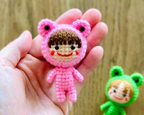あみぐるみ ちゃん♡見本となります 小さな着ぐるみあみぐるみ♪*かえるちゃん* あみぐるみ amidoki