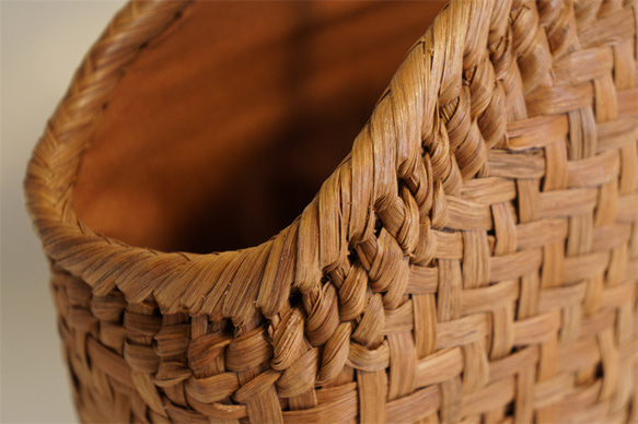 山葡萄 籠 半月口 バック網代編・やまぶどう籠・美品 かごバッグ