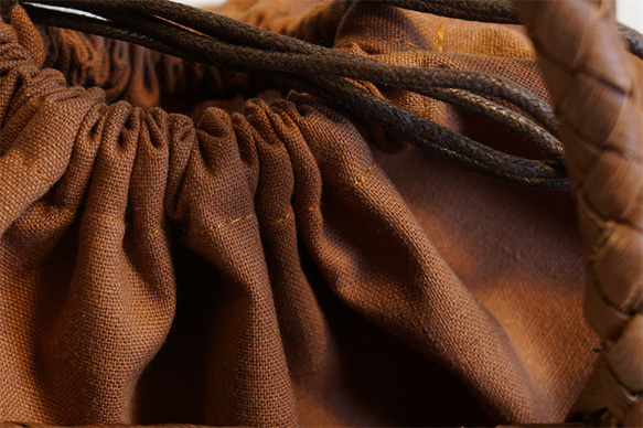 乱れ編み 山葡萄 かご　籠 バッグ 一番皮 中布と内ポケット付き かごバッグ 一番皮 中布と内ポケット付き