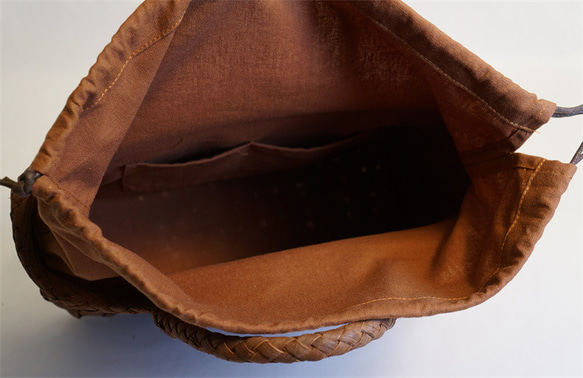 乱れ編み 山葡萄 かご　籠 バッグ 一番皮 中布と内ポケット付き かごバッグ 一番皮 中布と内ポケット付き