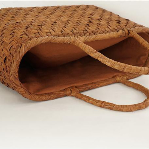 Lサイズ 山葡萄 蔓 かごバック かご 籠 巾着 網代編み 職人の手作り