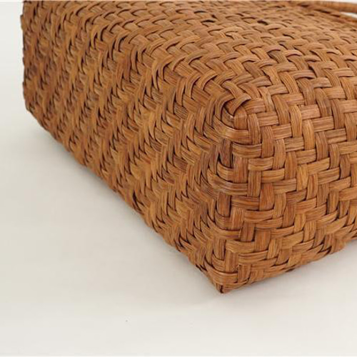 Lサイズ 山葡萄 蔓 かごバック かご 籠 巾着 網代編み 職人の手作り