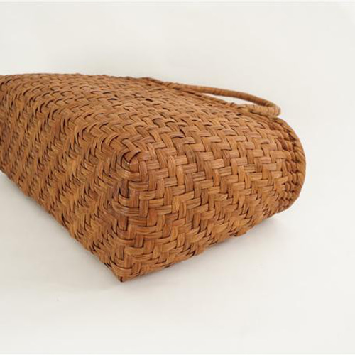 Lサイズ 山葡萄 蔓 かごバック かご 籠 巾着 網代編み 職人の手作り