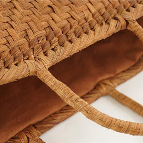 Lサイズ 山葡萄 蔓 かごバック かご 籠 巾着 網代編み 職人の手作り