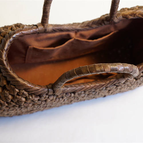 山葡萄 籠 胡桃木 くるみかごバック （六角花編み）かご バック・やま