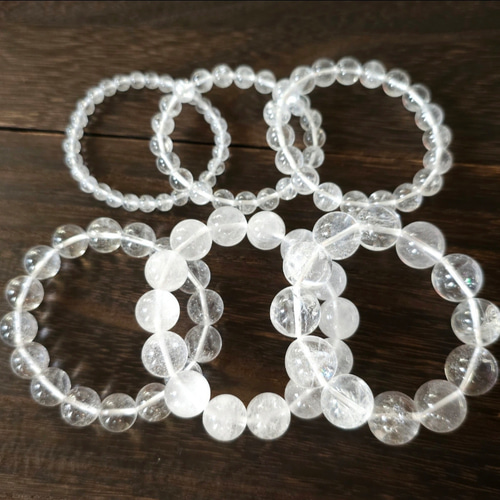 美品 ブレスレット 水晶 クリスタル 鑑別書付】限定!ブラジル産水晶のロッククリスタル14mmブレスレット /4