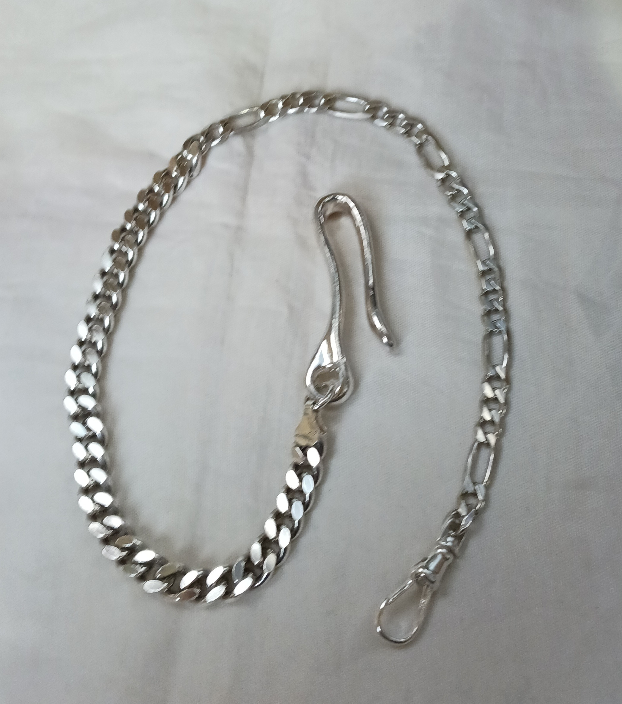 シルバー925 唐草　ウォレットチェーン　ショート