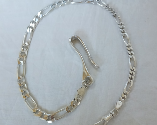 シルバー925 唐草 ウォレットチェーン ショート キーリング K2
