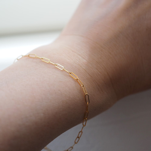 14kgf 長さが選べるチェーンブレスレット ゴールドフィルド シンプル