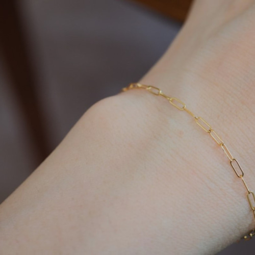 14kgf 長さが選べるチェーンブレスレット ゴールドフィルド シンプル