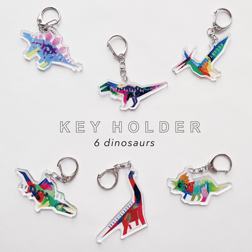 キーホルダー・アクリルキーホルダー LA カクカク恐竜 アクリルキーホルダー（AT065-24） キーリング at