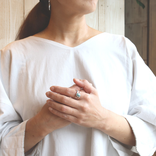 糸魚川ヒスイ シルバー925 リング「波うちぎわ」16号 国産翡翠 □送料