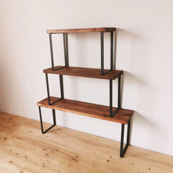 無垢材とアイアンのシェルフ H30cm /DBR W80cm  / 植物由来の天然オイル / 新生活 /完成品 6枚目の画像