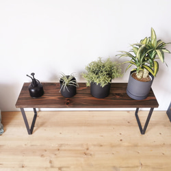 無垢材とアイアンのシェルフ H30cm /DBR W80cm  / 植物由来の天然オイル / 新生活 /完成品 2枚目の画像