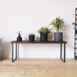 無垢材とアイアンのシェルフ H30cm /DBR W80cm  / 植物由来の天然オイル / 新生活 /完成品 1枚目の画像