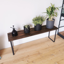 無垢材とアイアンのシェルフ H30cm /DBR W80cm  / 植物由来の天然オイル / 新生活 /完成品 3枚目の画像