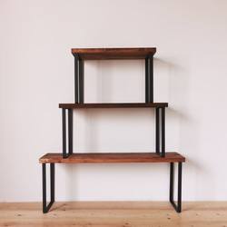 無垢材とアイアンのシェルフ H30cm /DBR W80cm  / 植物由来の天然オイル / 新生活 /完成品 5枚目の画像