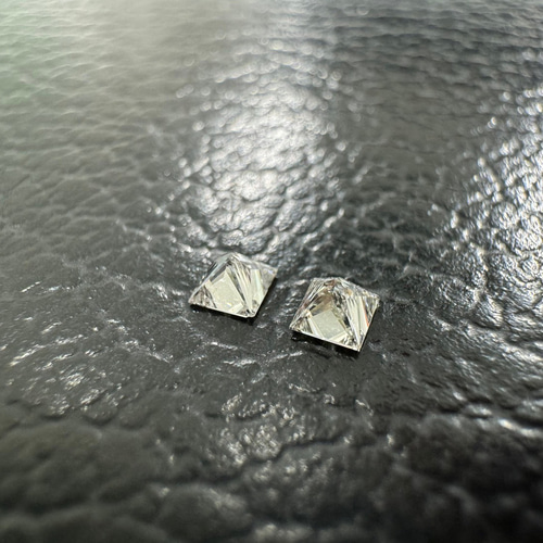 スクエア プリンセスカット マッチングペア ダイヤセット 0.25ct *未 