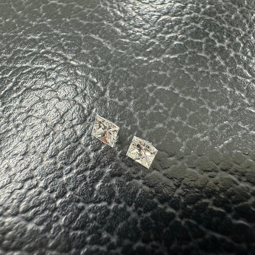 スクエア プリンセスカット マッチングペア ダイヤセット 0.25ct *未 