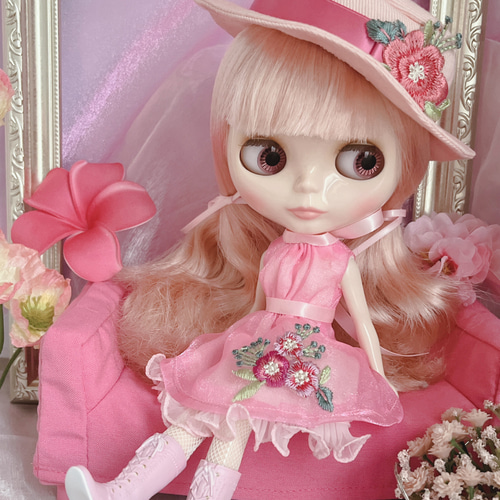 リカちゃん 桜ドレス ピンク ハンドメイド服 ドール服 人形服